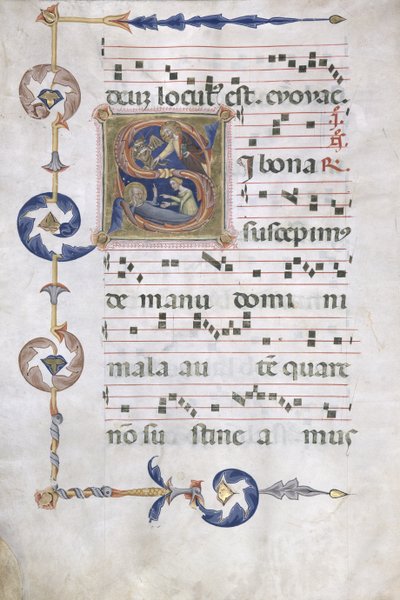 Ms 564 f.13v Page avec initiale historiée 